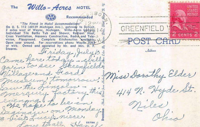 Willo-Acres Motel (Canton Inn and Suites) - Old Postcard And Promos